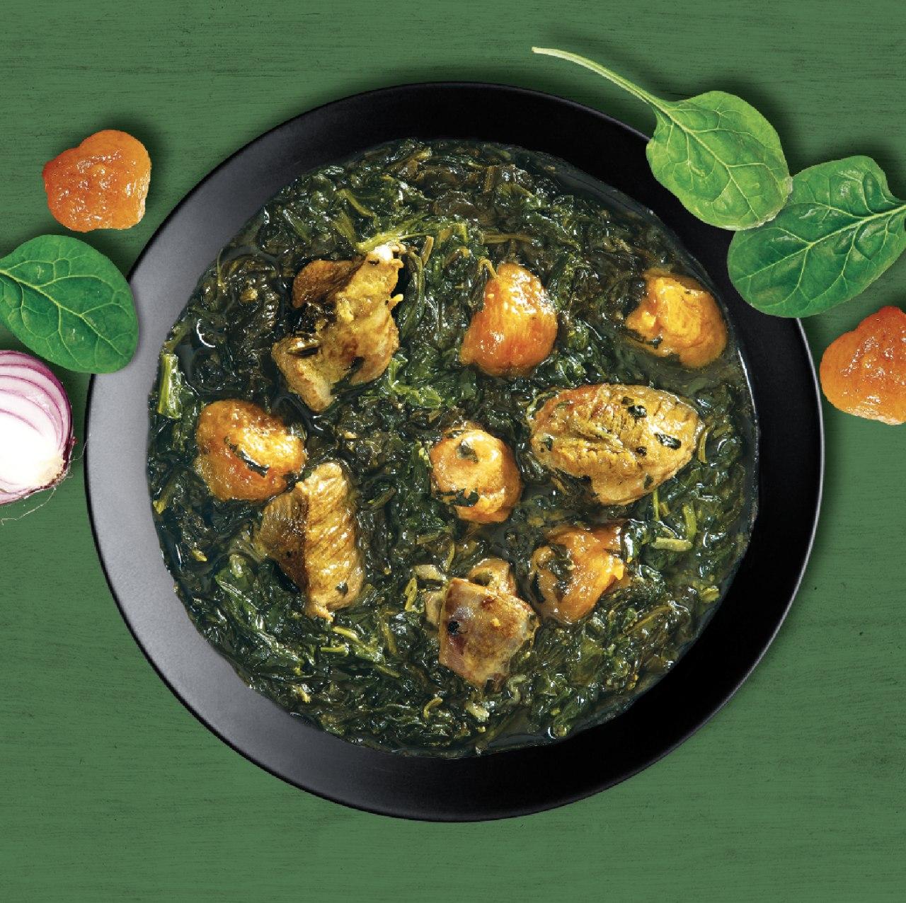 خورش آلو اسفناج با گوشت