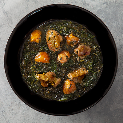 خورش آلو اسفناج با گوشت